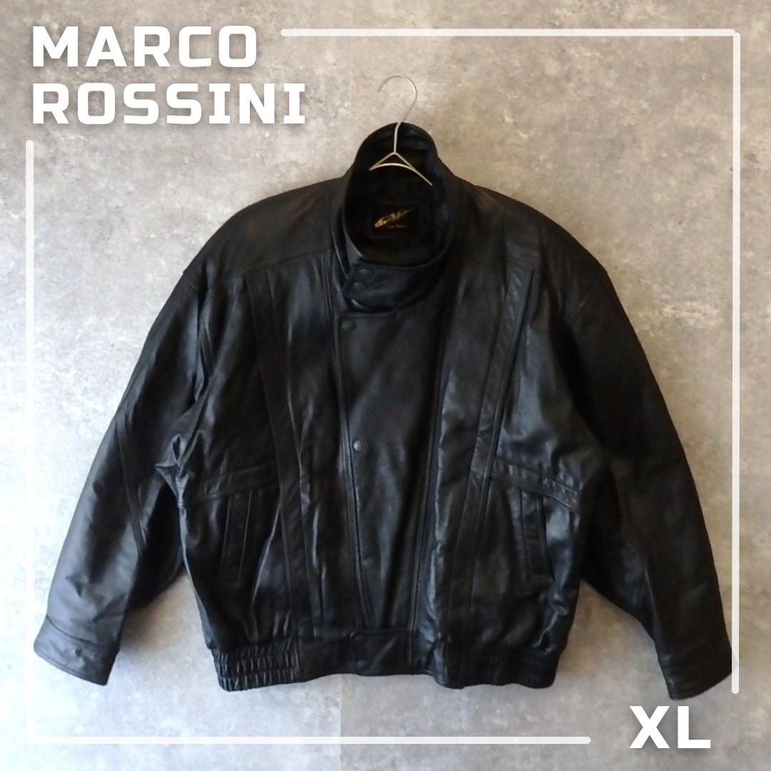 90s 日本製 MARCO ROSSINI 羊革 ラムレザージャケット 黒 XL