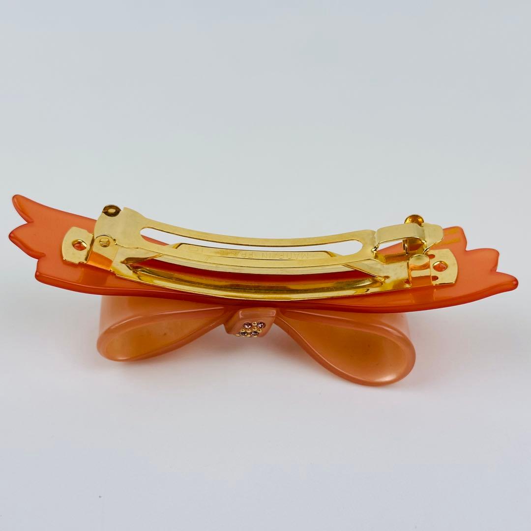 美品　アレクサンドルドゥパリ　リボン型ベージュヘアクリップ　ヘアアクセサリー