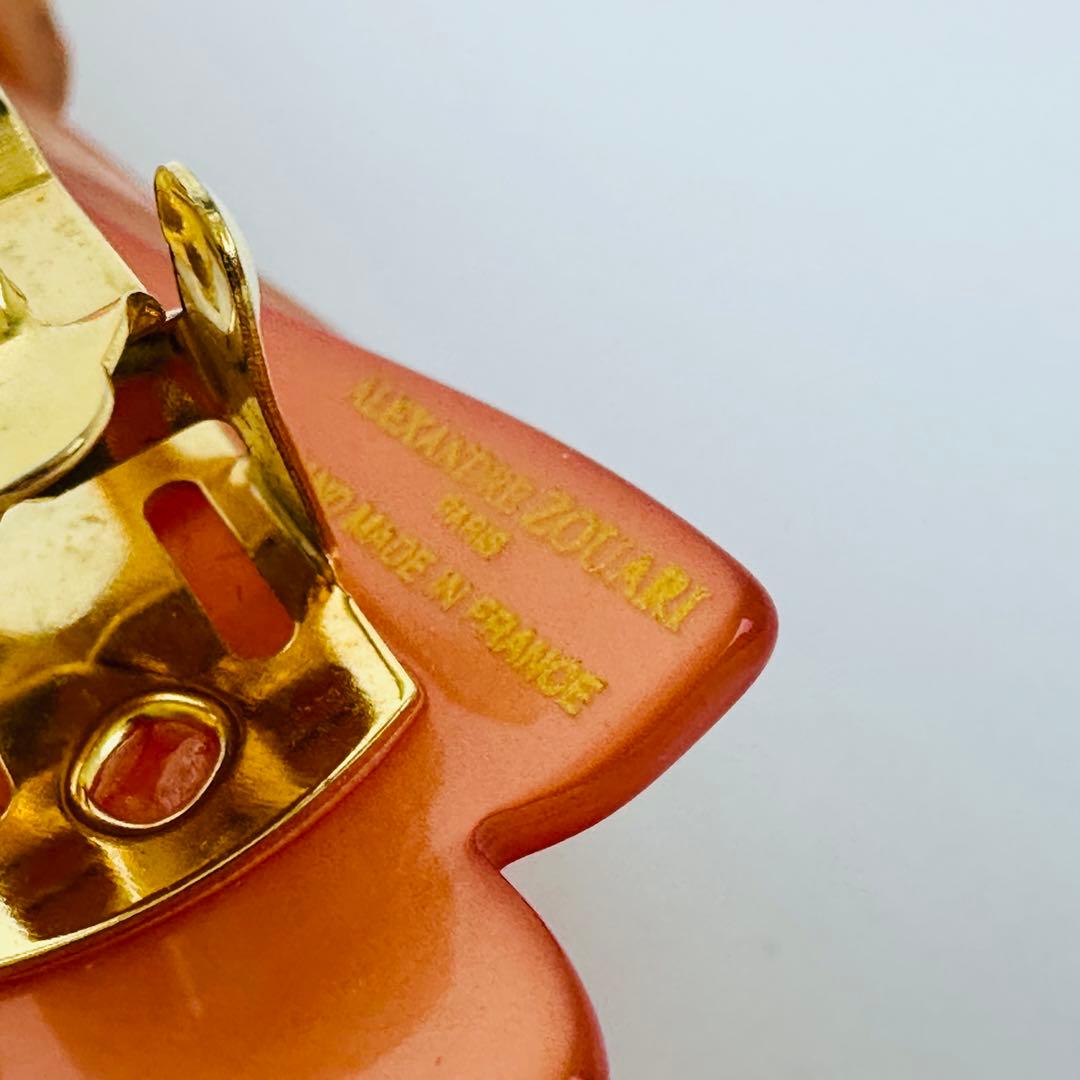 美品　アレクサンドルドゥパリ　リボン型ベージュヘアクリップ　ヘアアクセサリー