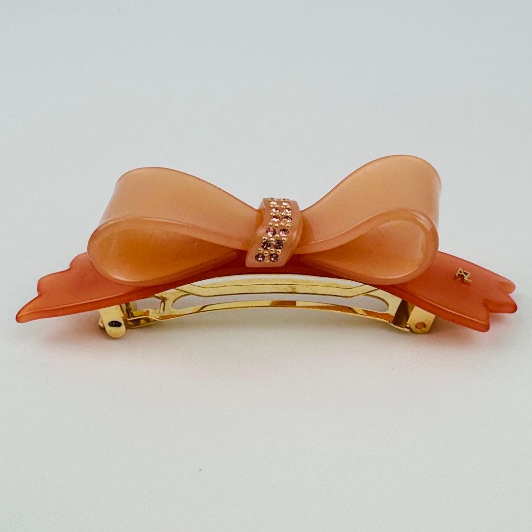 美品　アレクサンドルドゥパリ　リボン型ベージュヘアクリップ　ヘアアクセサリー