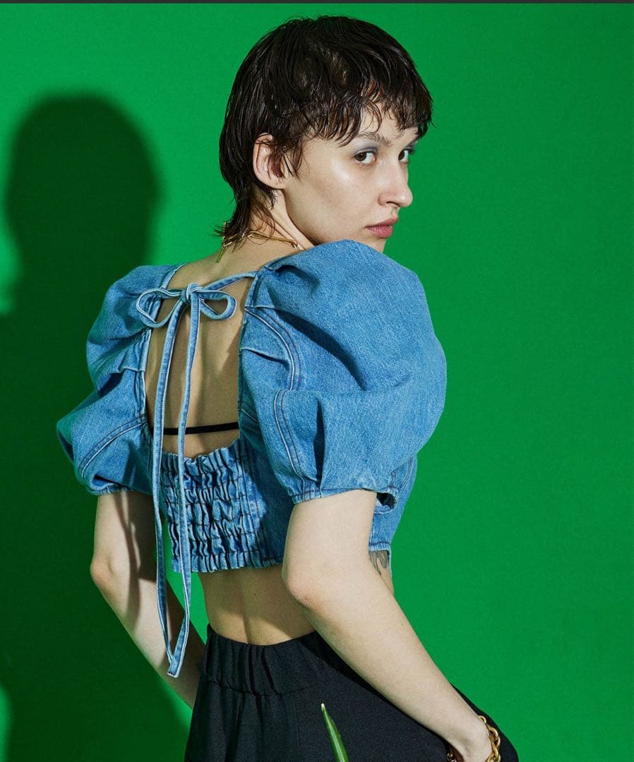 MAISON SPECIAL クロップドデニムトップス