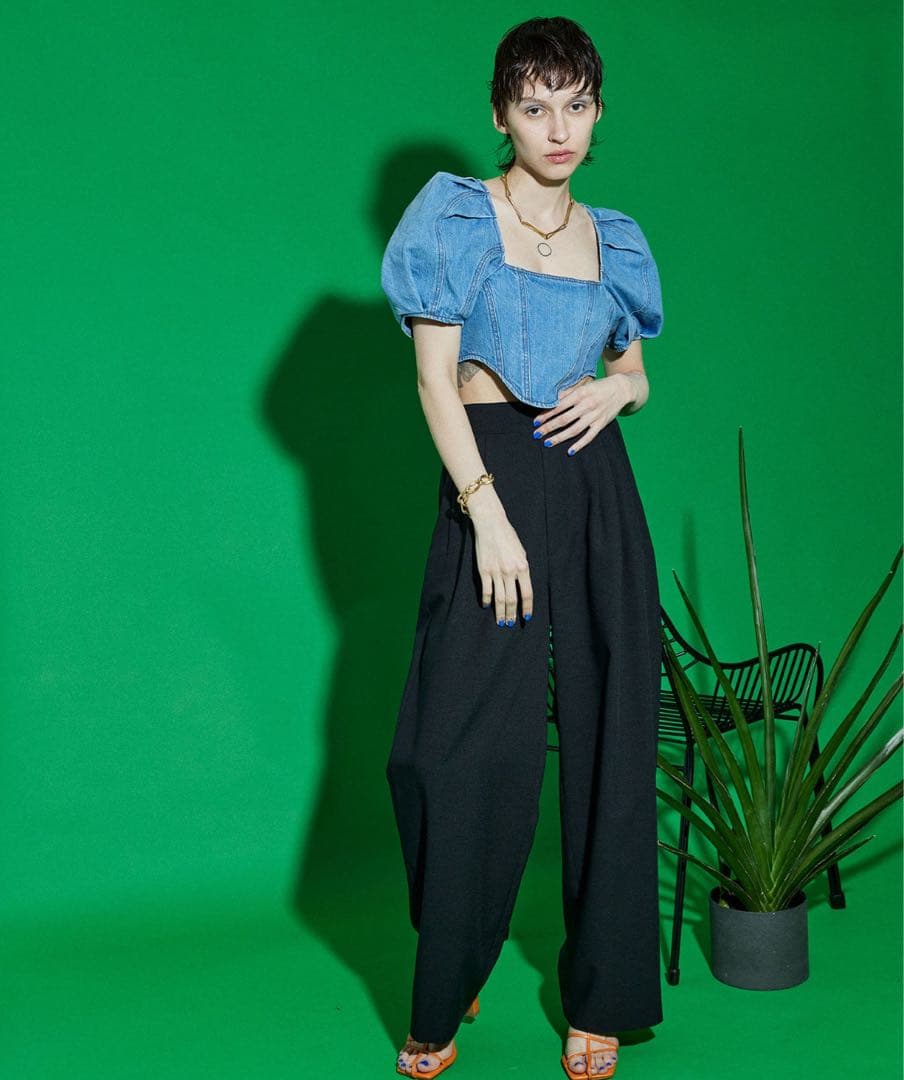 MAISON SPECIAL クロップドデニムトップス