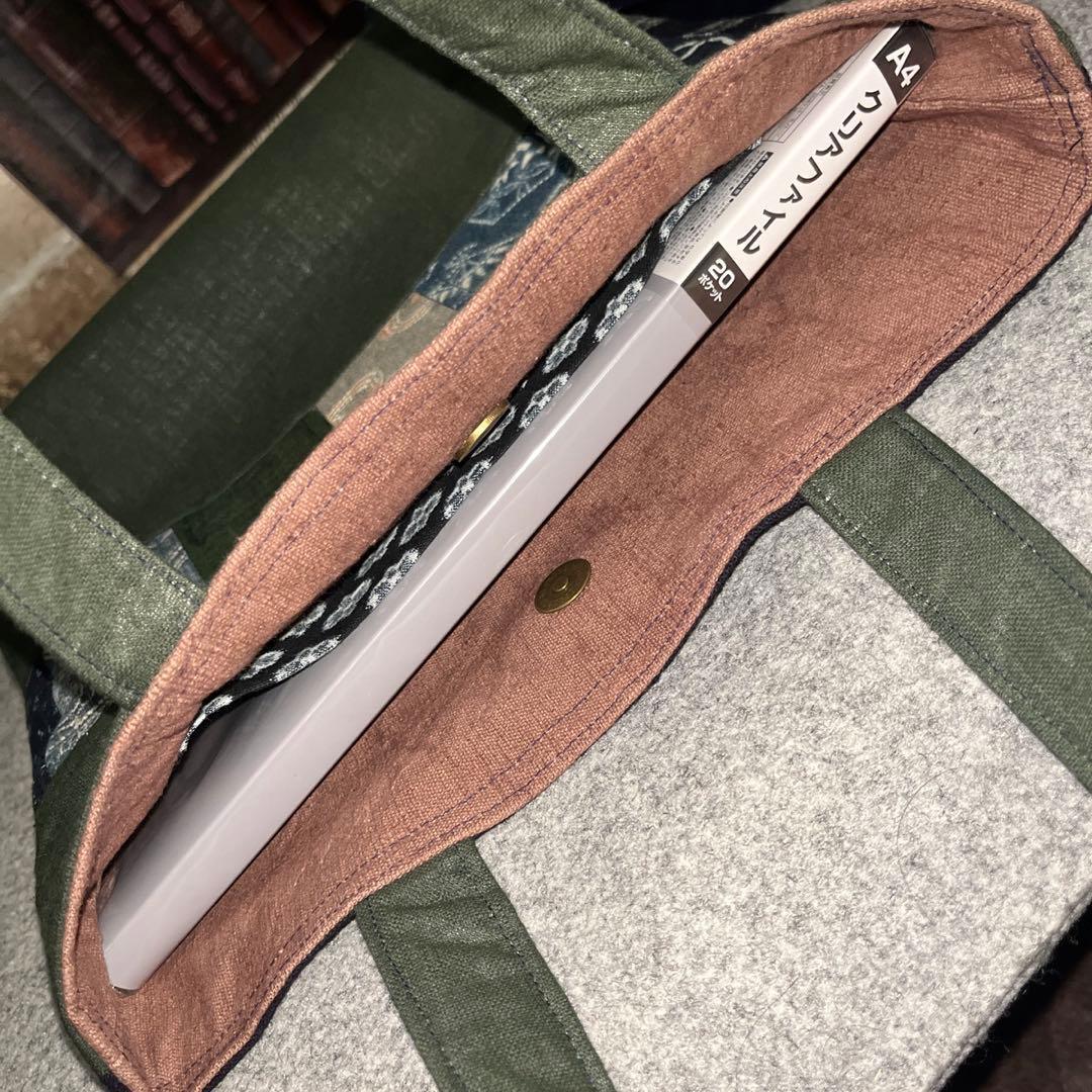 【和モダン】古布藍染と酒袋の縦型トートバッグ57\"味わい深い一点もの 職人仕上げ