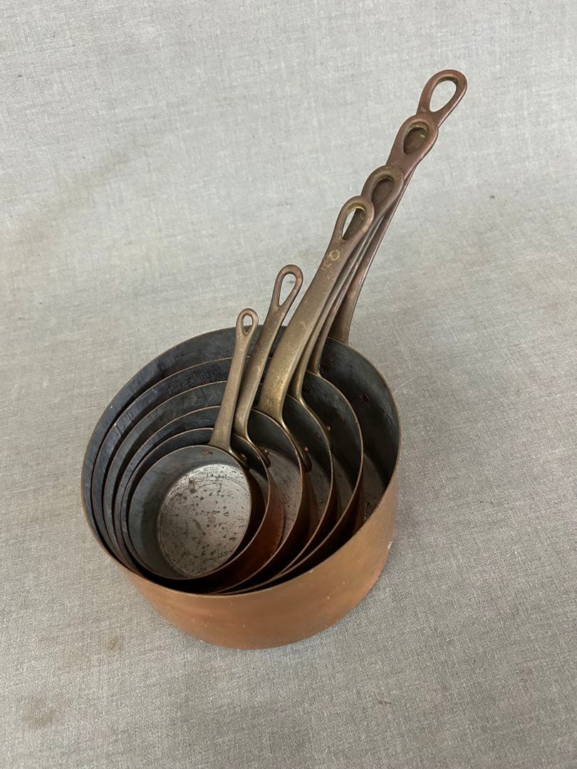 銅製ミニソースパン(持ち手真鍮)6個!