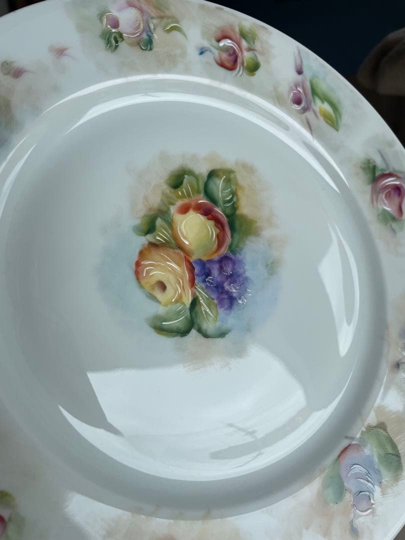 希少　リモージュ　es Boyer 花柄アートプレート 1961年製