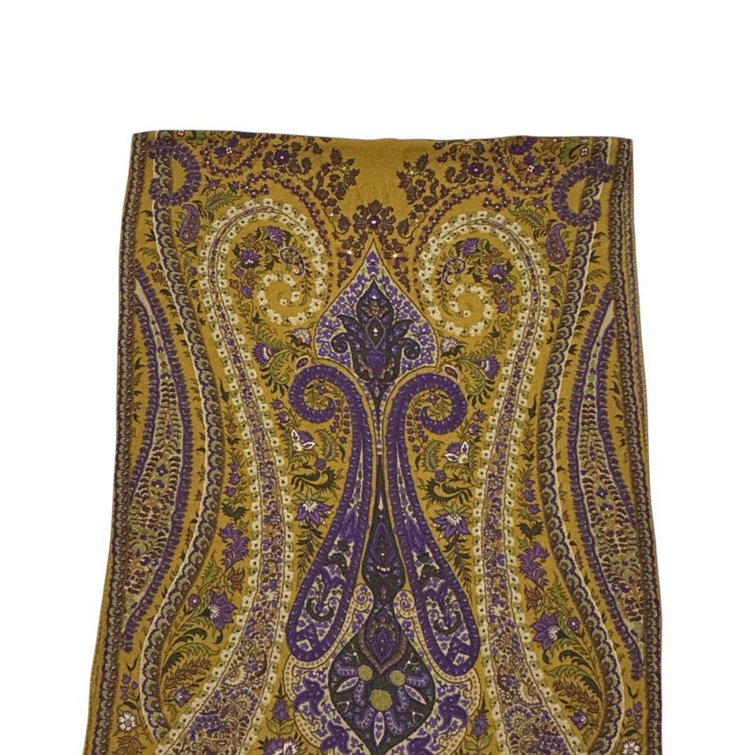 美品✨ETRO エトロ シルク混 イタリア製 大判ストール スカーフ ペイズリー