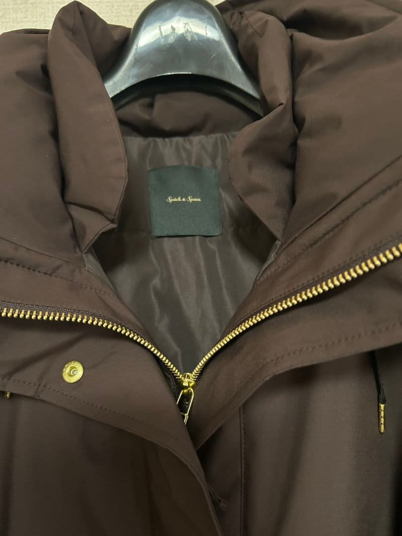 新品 Spick and Span 2WAY撥水ダウンハーフコート　ブラウン36