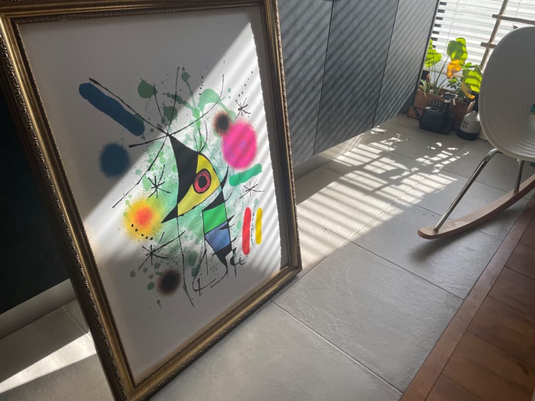 特大 ジョアンミロ リトグラフ 版画 幾何学 インテリア 店舗デザイン