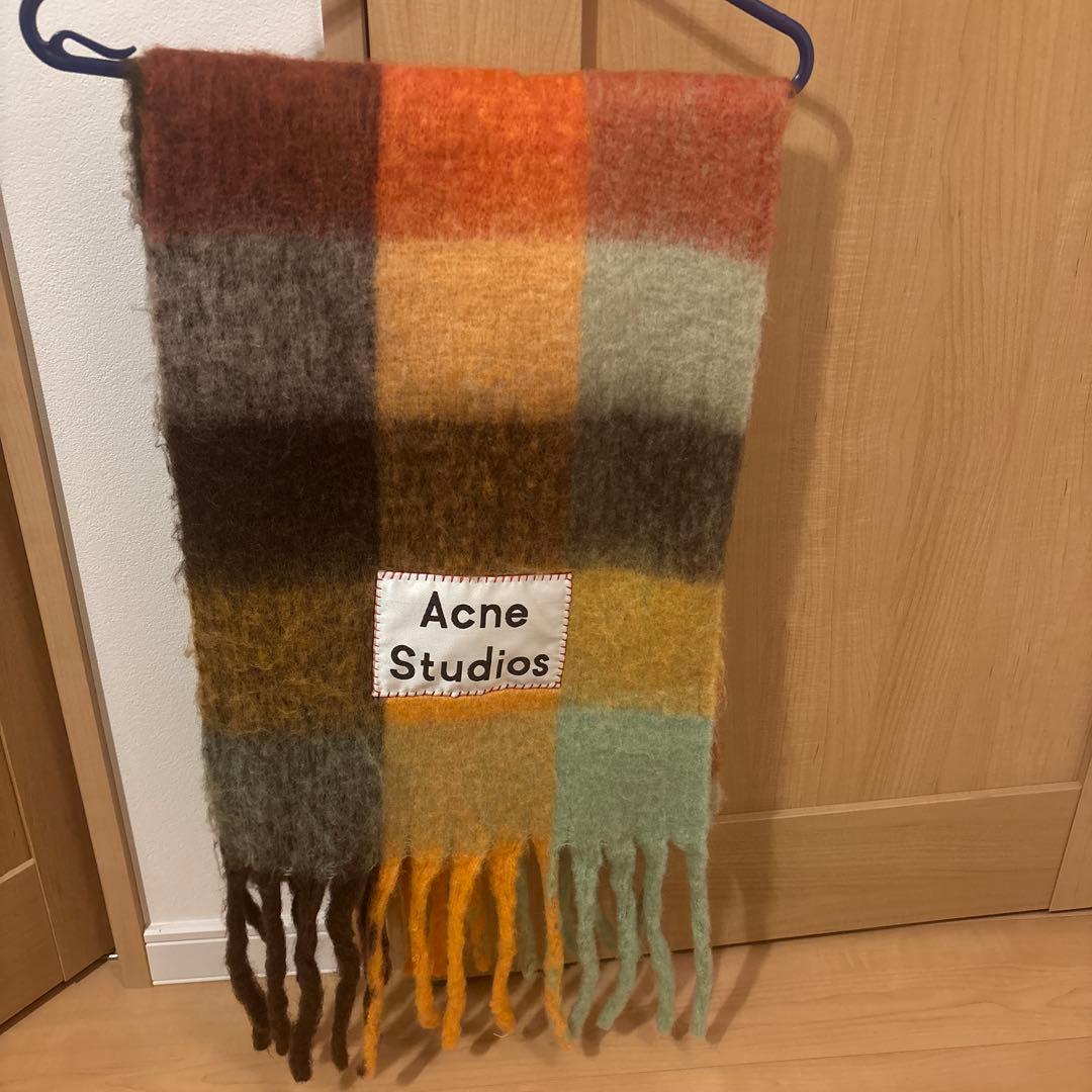 【美品】Acne Studios チェック柄モヘアマフラー