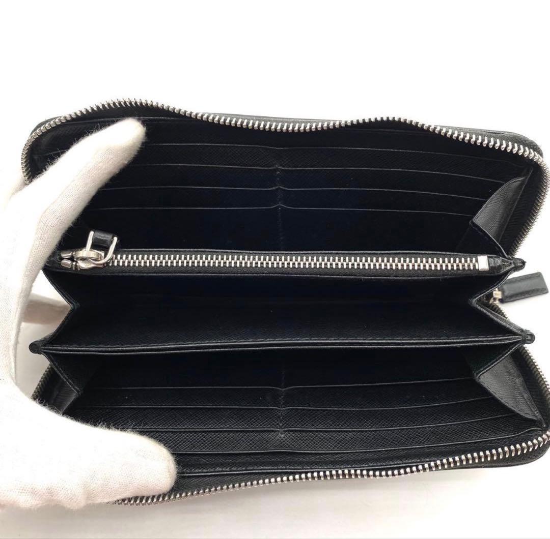 美品　PRADA ブラック 長財布　ラウンドファスナー　2ML317 箱付き