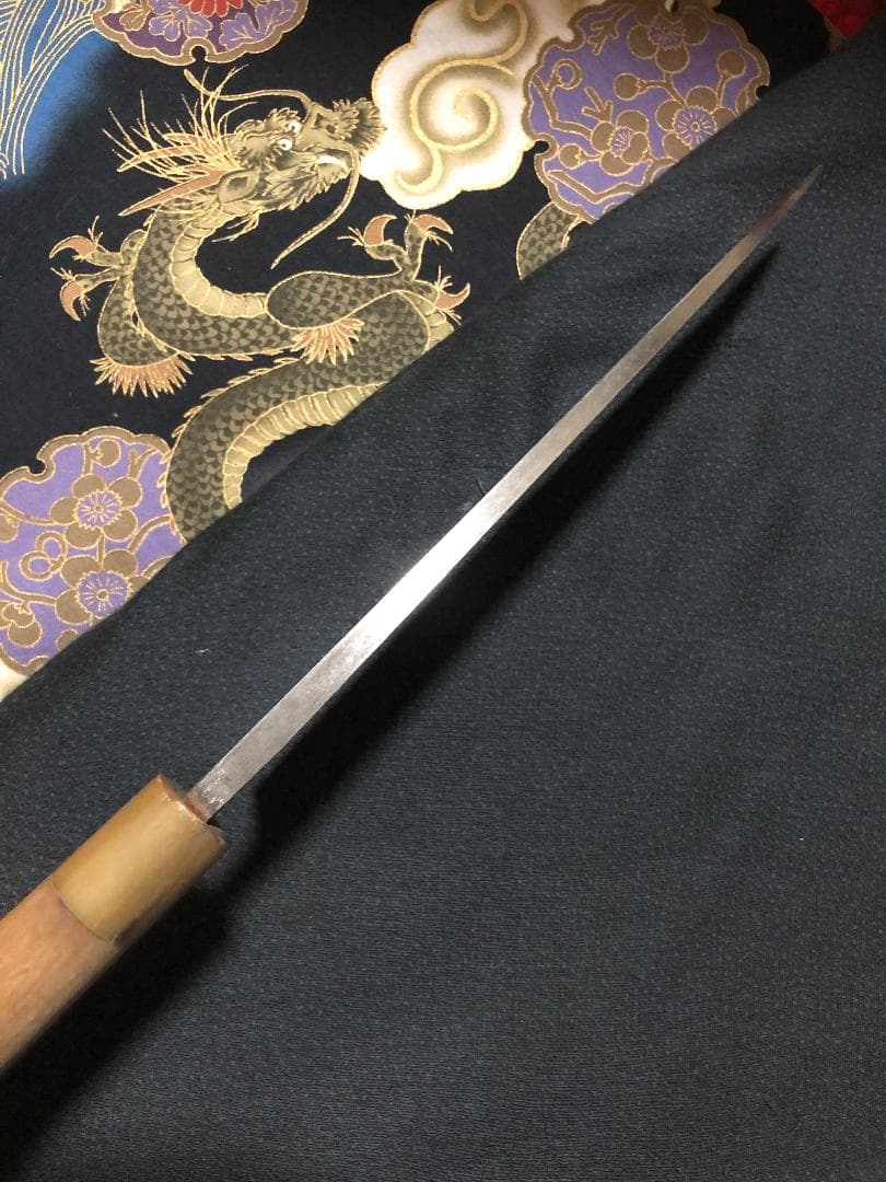 【研ぎ済み】最高級　青鋼・水牛口　正豊　薄出刃包丁　和包丁　ナイフ　料理　釣り