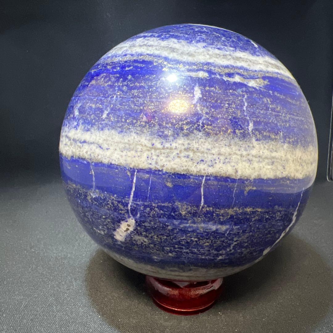 【3.9kg/133mm】ラピスラズリ スフィア 3種鉱石 同心円 台座付き