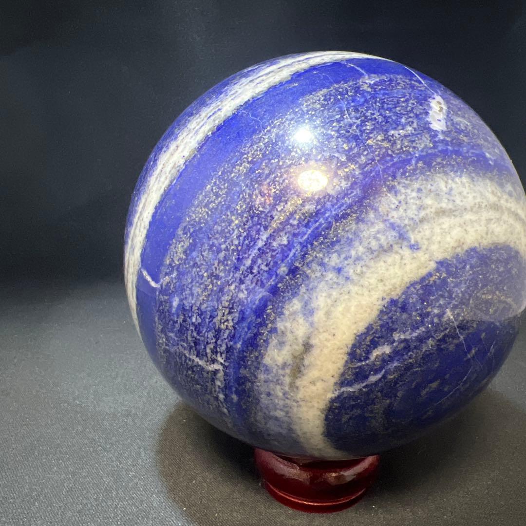【3.9kg/133mm】ラピスラズリ スフィア 3種鉱石 同心円 台座付き