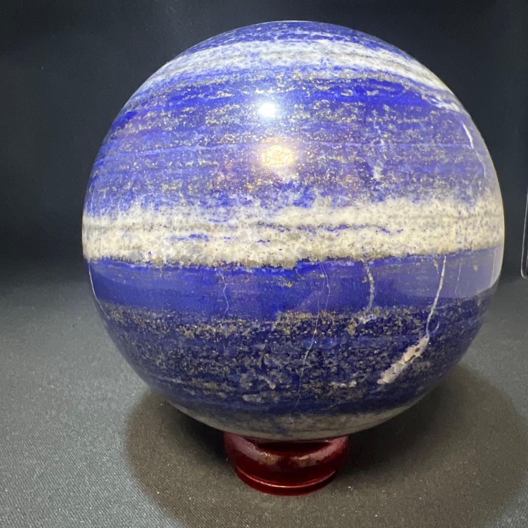 【3.9kg/133mm】ラピスラズリ スフィア 3種鉱石 同心円 台座付き