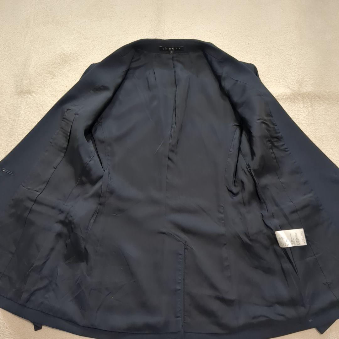 極美品 セオリー TAILER パンツスーツ セットアップ ネイビー 無地