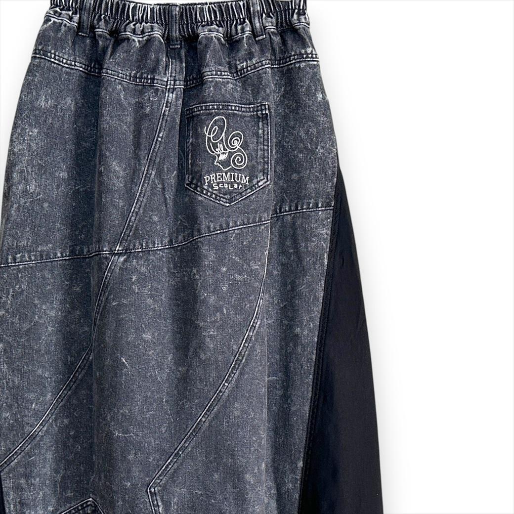 【ScoLar】スカート&バイカラー裏起毛プルオーバー ＆ワンピース３点