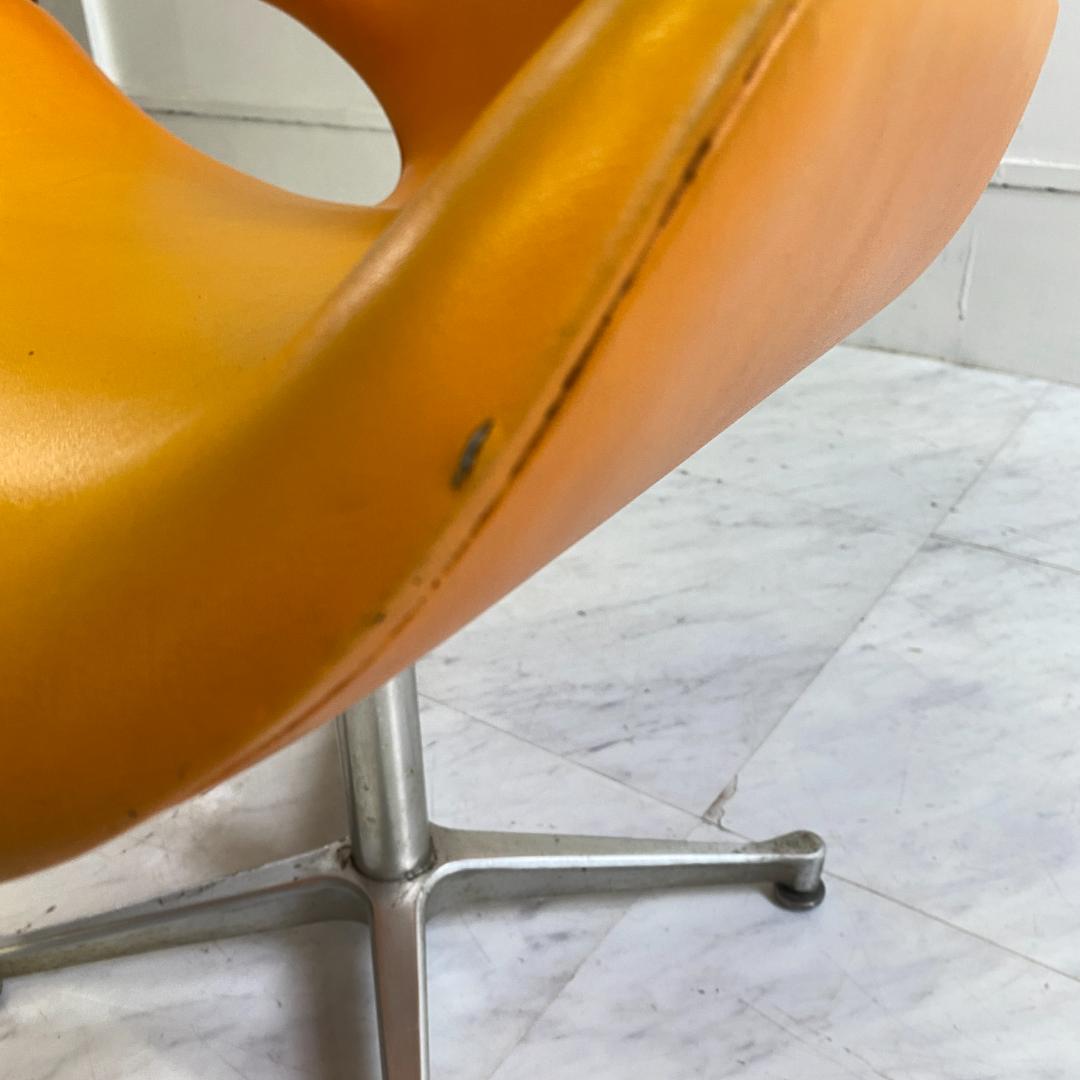 ヴィンテージ 剣持勇 天童木工 カブトチェア ロビーチェア オレンジ 合皮 希少