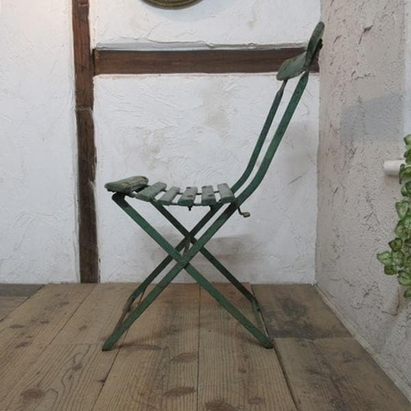 イギリス アンティーク 家具 フォールディングチェア 折り畳み式 英国4778e