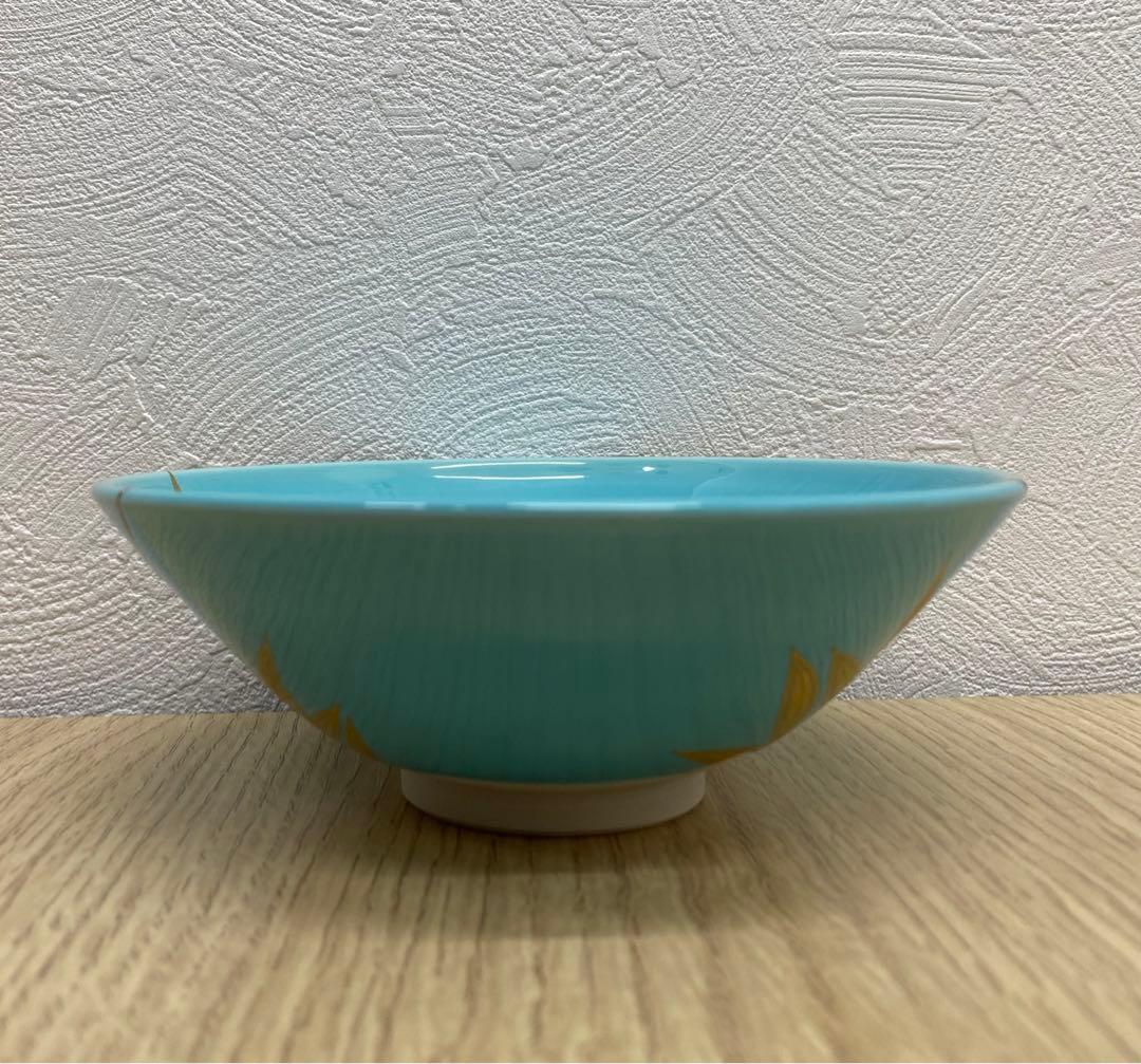 中村翠嵐 「茶盌 淡青交趾 芦流水」