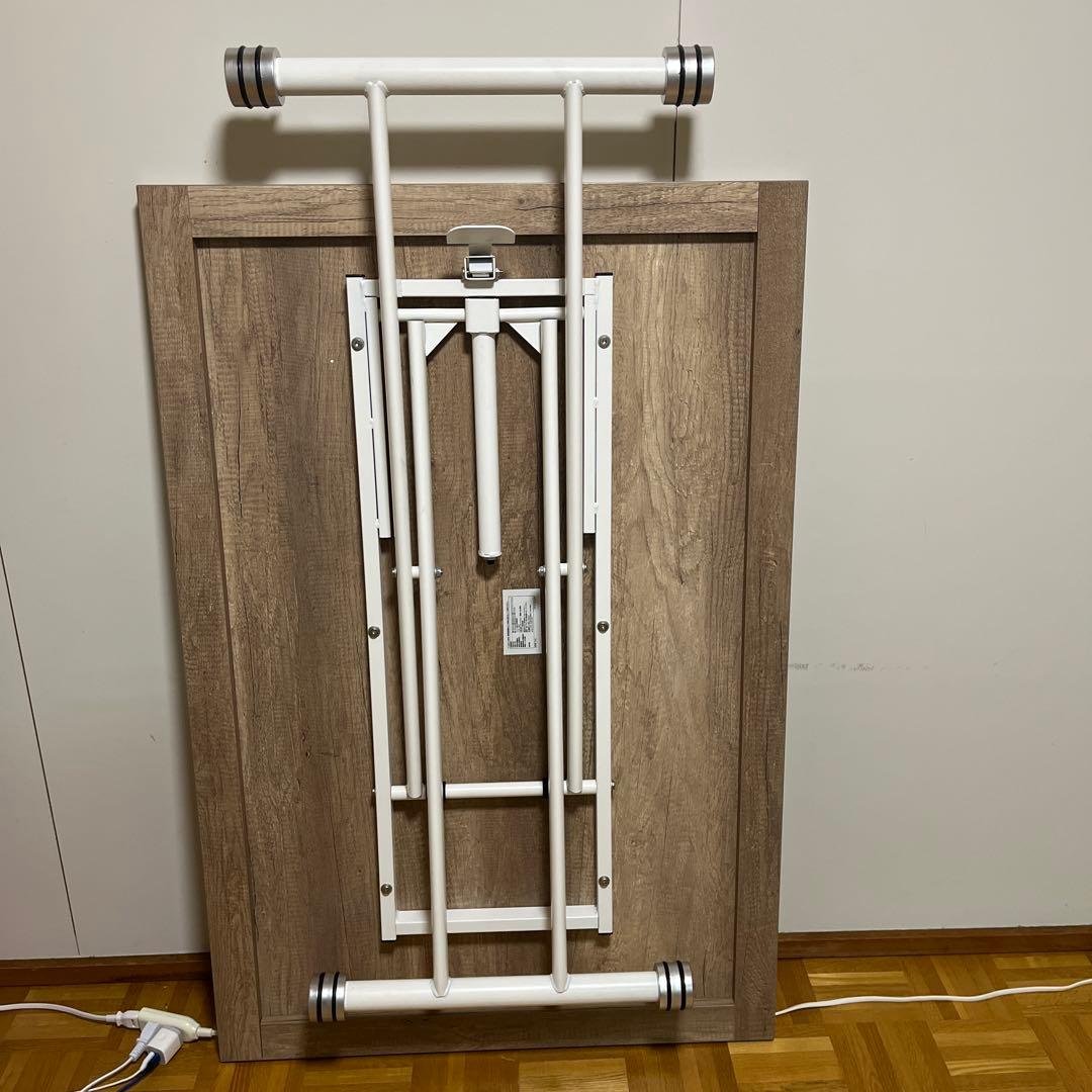 昇降式　キャスター付き 折りたたみ　ローテーブル 120×80cm ナチュラル