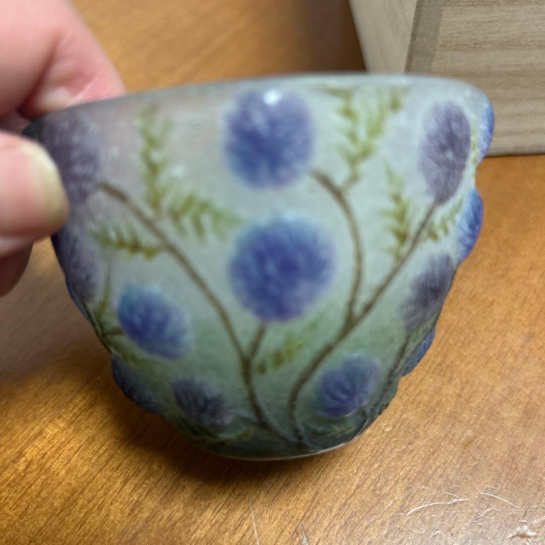 最終お値下　飯塚亜裕子さん　花の蓋物　パートドヴェール　貴重