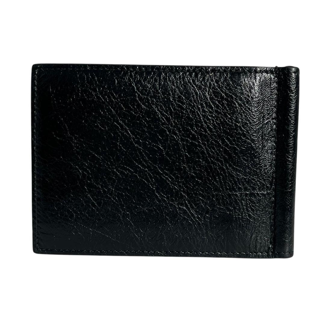 激レア✨バレンシアガ マネークリップ 札入れ シボ革 BBロゴ ブラック 黒