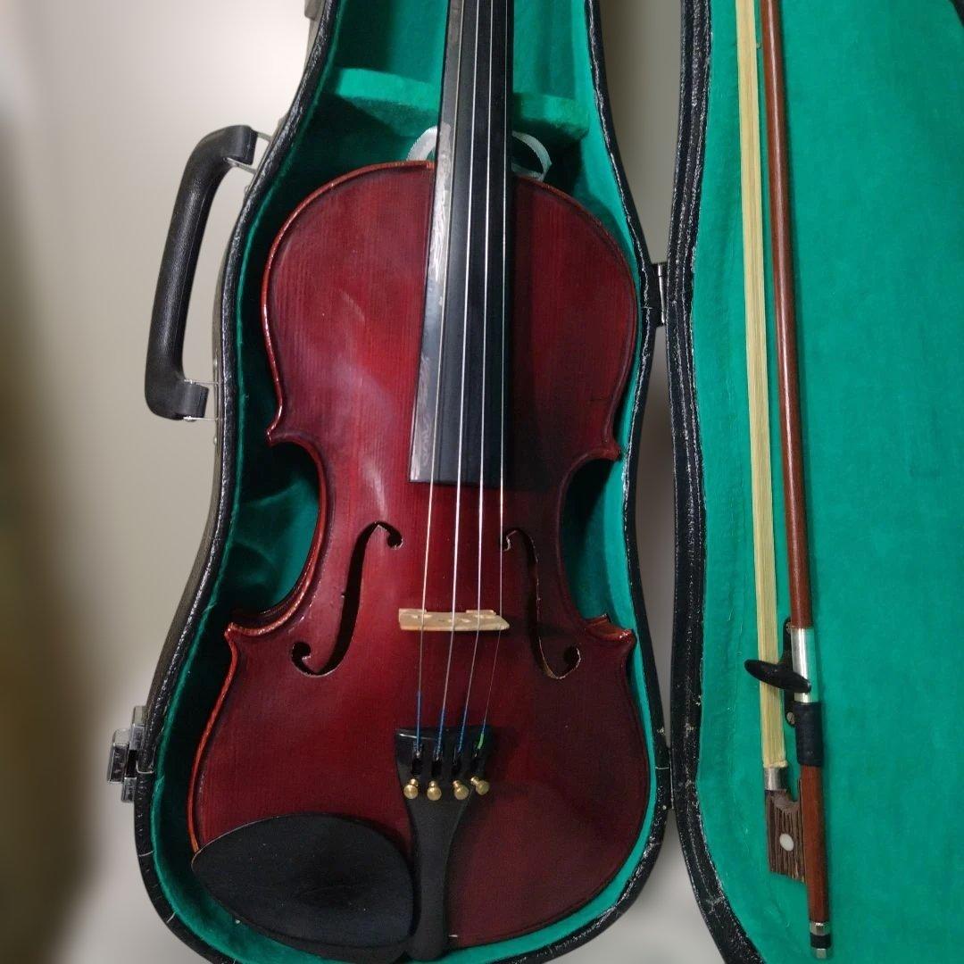 ⬛ふわ⬛♥メンテ済み♥初心者大人用バイオリン4/4♥弓、ケ―ス、松脂付き。