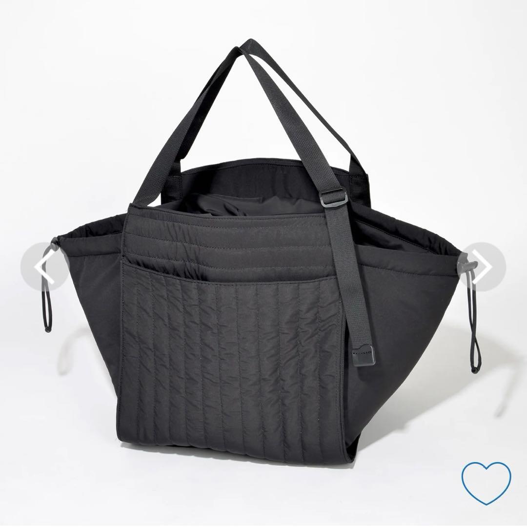 キルティング多機能マザーズバッグ ブラックM