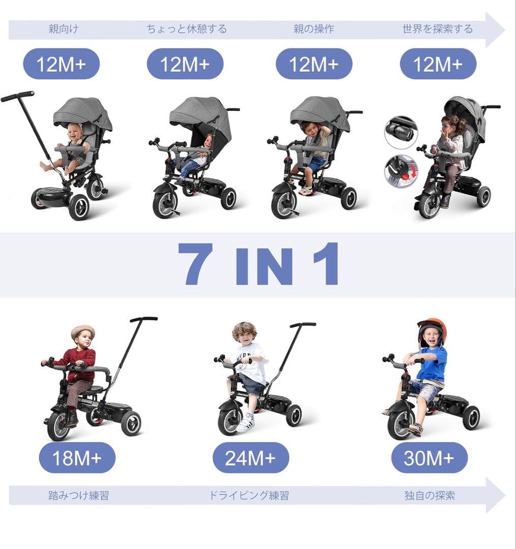 【美品】besrey 三輪車1歳~6歳　収納カゴ付き三輪車