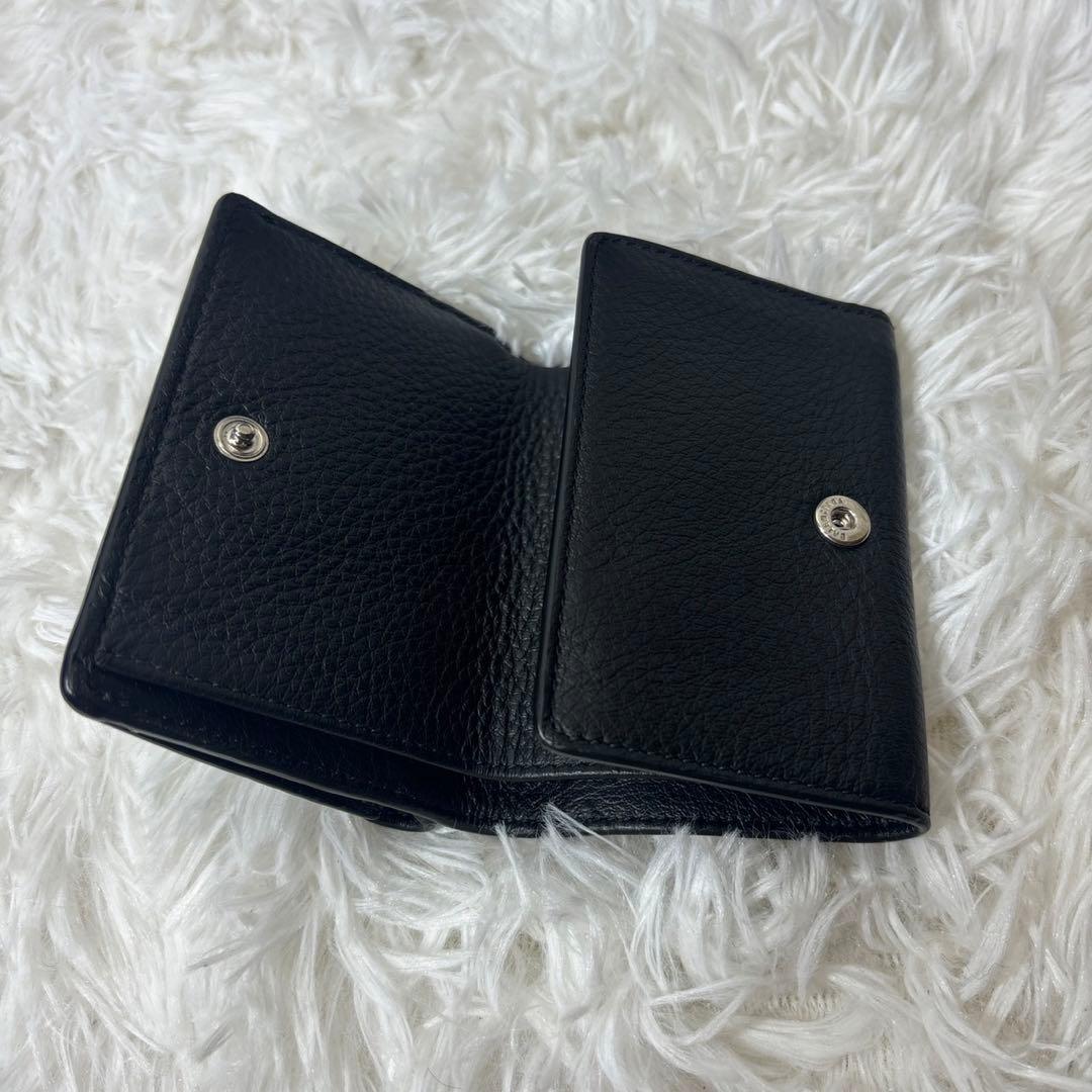 美品✨【バレンシアガ】ペーパーミニウォレット　三つ折り財布　黒