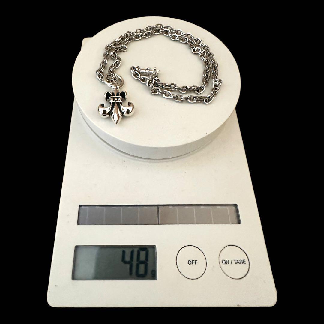 ユリの紋章　新品 シルバー925 ペーパーチェーン フレア ネックレスセット