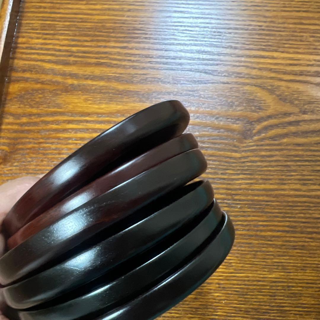 希少 紫檀 菓子皿 6枚セット ❺