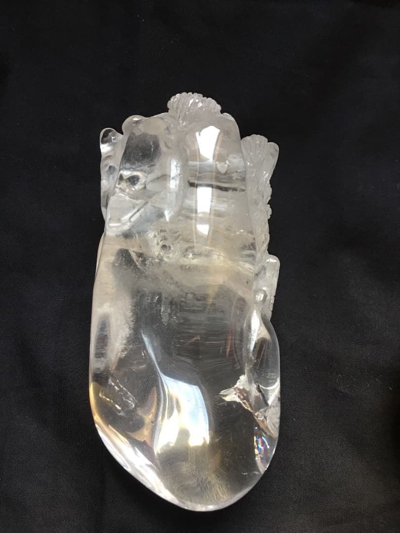 天然石 水晶 龍彫刻