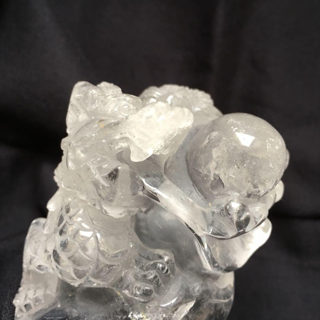 天然石 水晶 龍彫刻