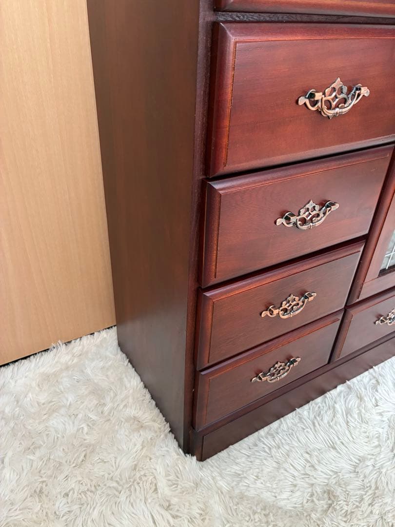 【サイドボード】木製　ステンドグラス調　キャビネット　インテリア◎