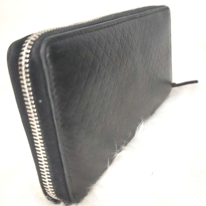 GUCCI　グッチ　ブラック　レザー　オール ラウンド　ファスナー　長財布