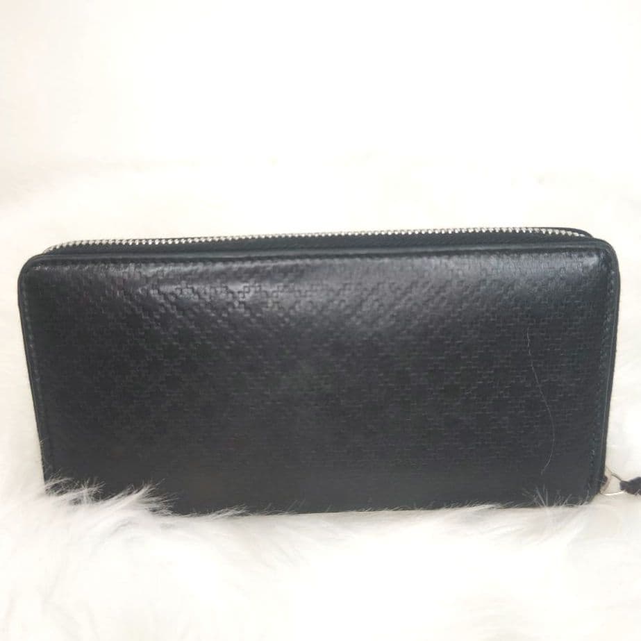 GUCCI　グッチ　ブラック　レザー　オール ラウンド　ファスナー　長財布