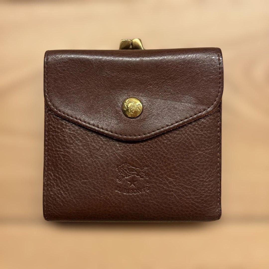 IL BISONTE イルビゾンテ　ブラウンレザー 二つ折り財布