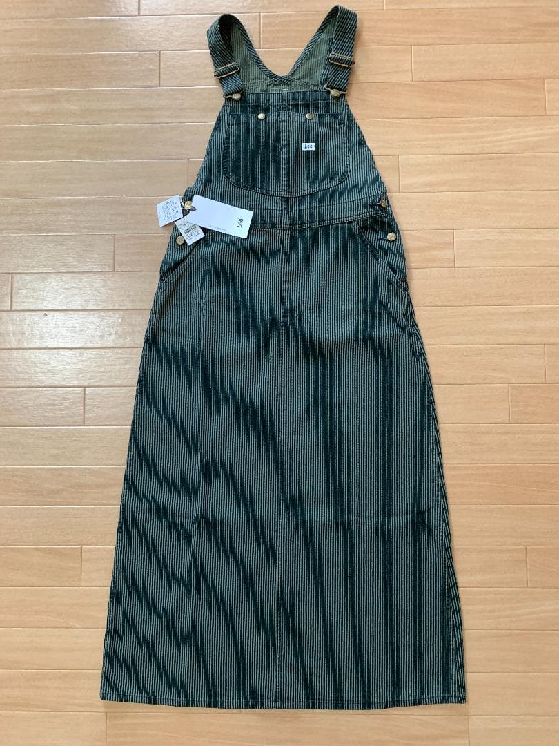 新品 Lee☆ロングデニムオーバーオールスカート☆ヒッコリーデニム☆リー 女子M