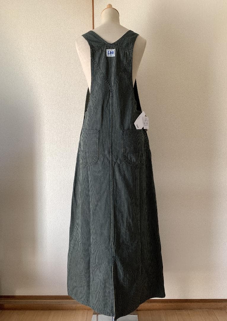 新品 Lee☆ロングデニムオーバーオールスカート☆ヒッコリーデニム☆リー 女子M