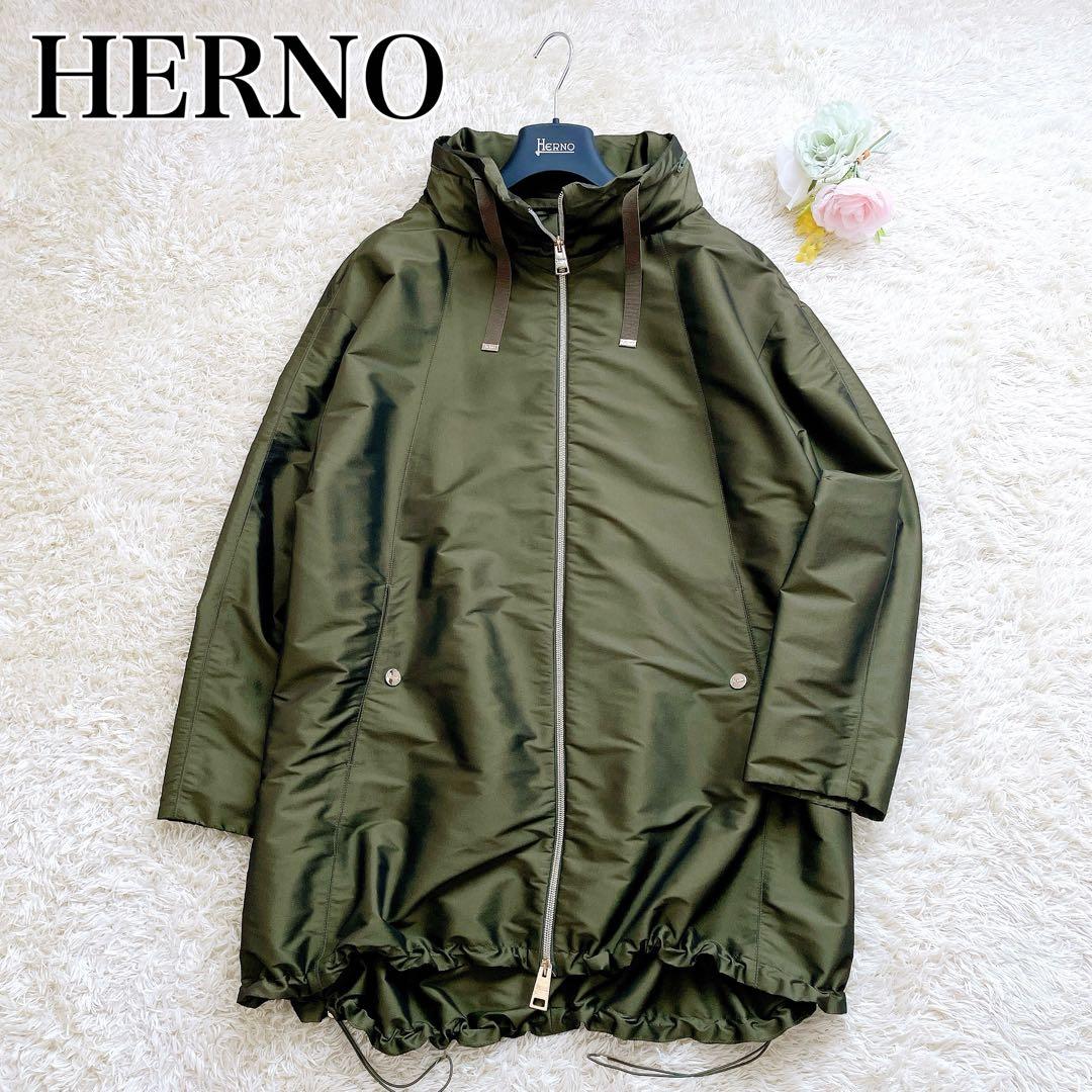 極美品✨HERNO モッズコート フード付 2way 44サイズ カーキ