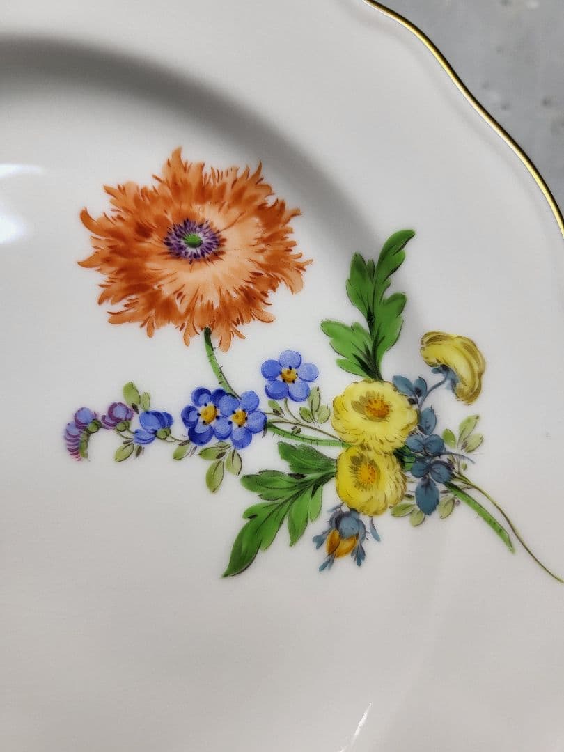 未使用近❤マイセン ベーシックフラワー 3つの花 プレート皿 ケーキ デザート