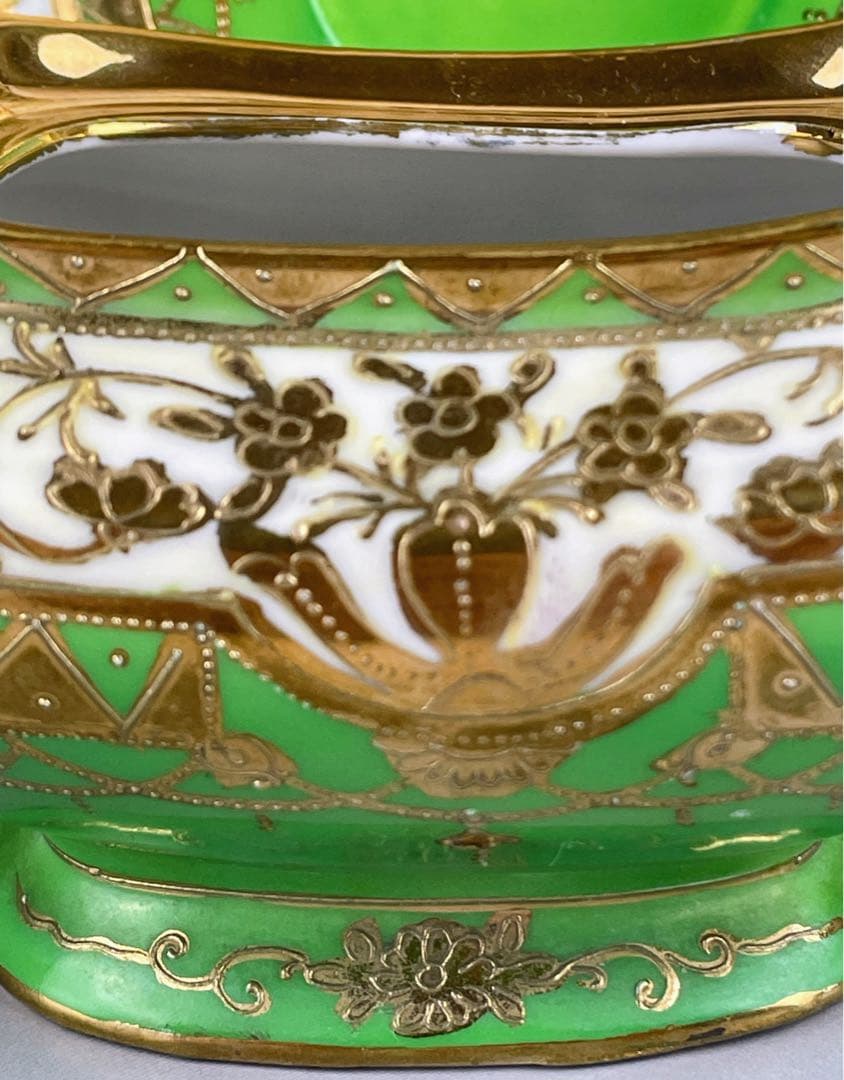 【希少】オールドニッポン シュガーボウル クリーマー ソーサー３枚セット 金盛り