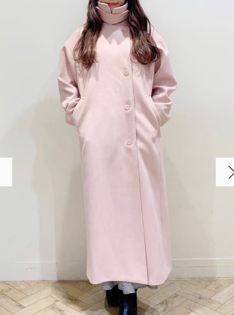 新品未使用タグ付き MERCURY DUO ステンカラーロングコート ピンク M