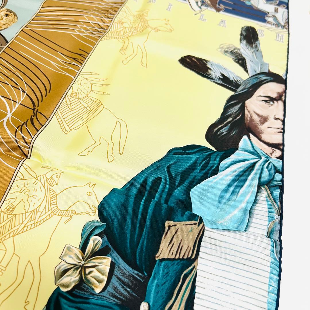 極美品【レア柄】HERMES カレ90　カレからカレへ　パウニー族　王者の虎