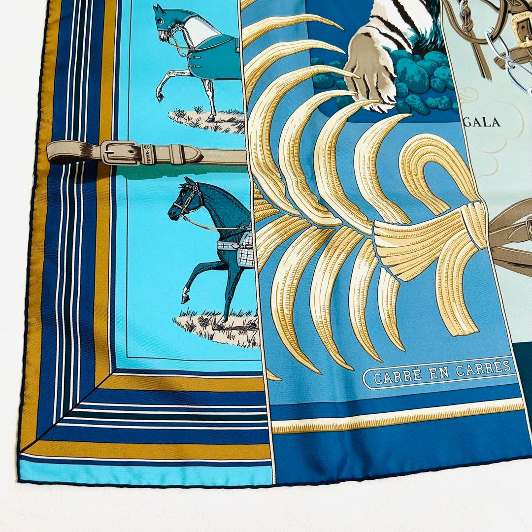 極美品【レア柄】HERMES カレ90　カレからカレへ　パウニー族　王者の虎