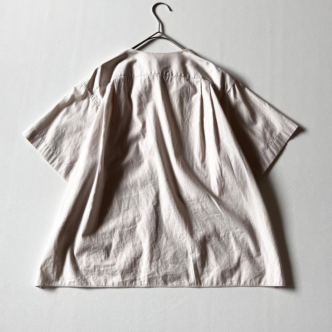 Drawer　ドゥロワー　シャツ　ブラウス　ボウタイリボン　比翼　ライトベージュ