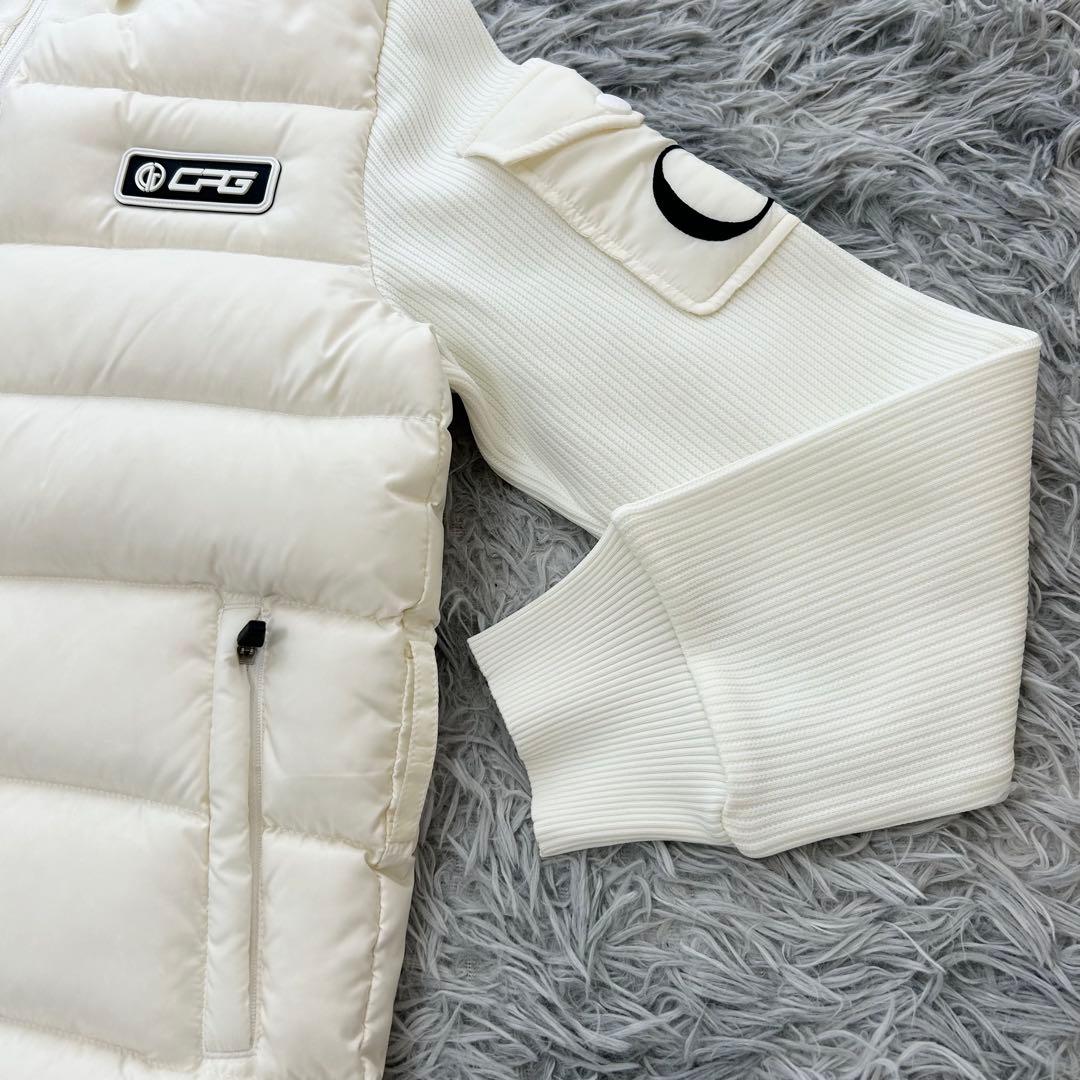 新品　CPG GOLF ダウンジャケット　ニット　ブルゾン　オフホワイト　2