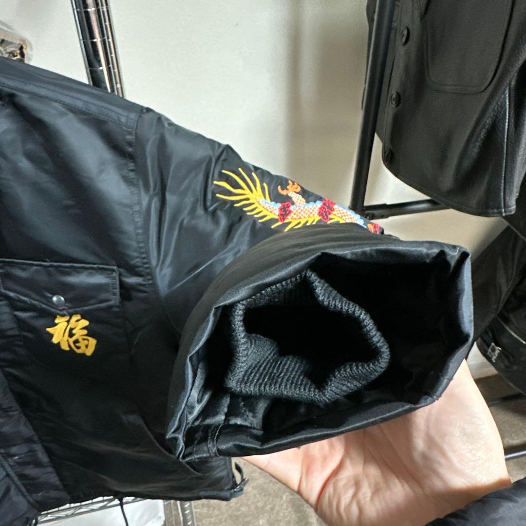 A-2デッキジャケット再構築 スカジャン 虎柄刺繍 高密度ナイロン