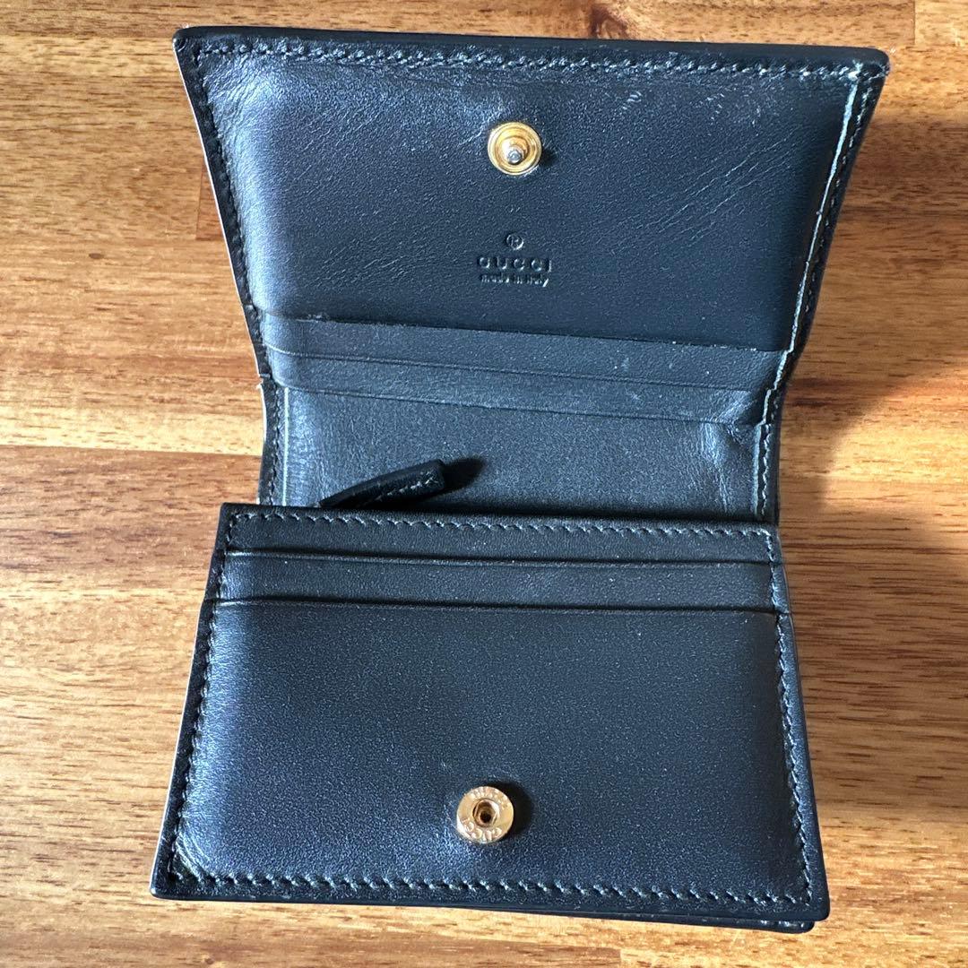 GUCCI グッチ GG柄 金の蜂 Bee 二つ折り 小さめ財布 ベージュ系